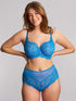 Panache Allure Deep Brief – High-Waist-Spitzen-Slip Azure Blue
