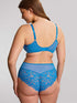 Panache Allure Deep Brief – High-Waist-Spitzen-Slip Azure Blue