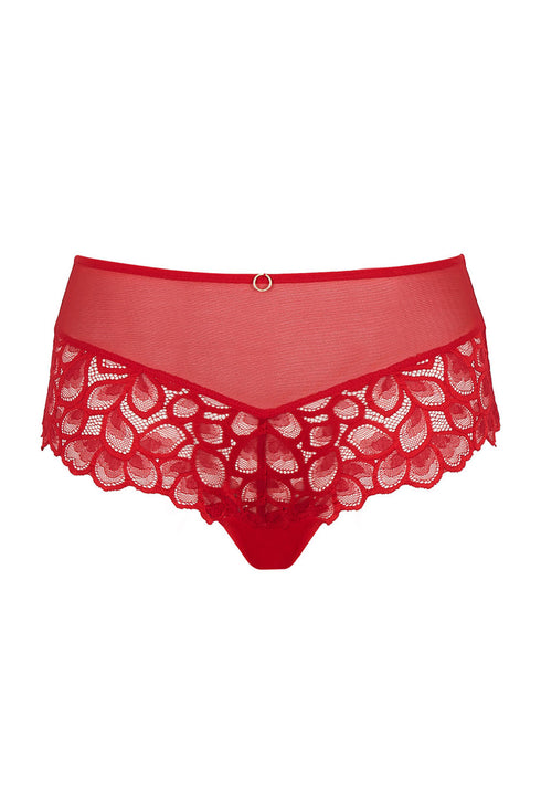 Panache Allure Deep Brief – High-Waist-Spitzen-Slip Red