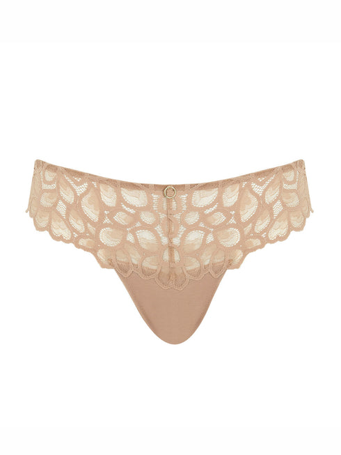 Panache Allure Thong - Lace Thong (Honey/Nude)