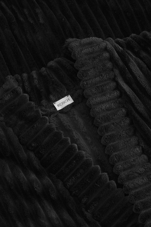 Rösch Damen Flausch-Morgenmantel Cosy Rib Black