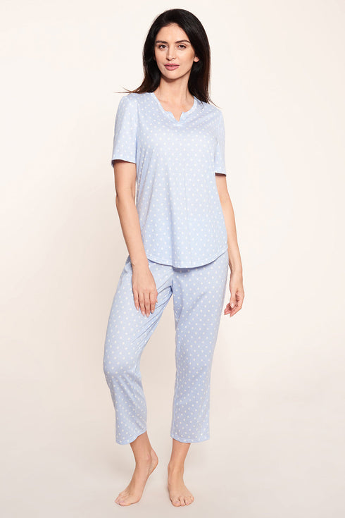 Rösch Pyjama mit 1/2-Ärmeln, Rundhalsausschnitt und 7/8-Hose