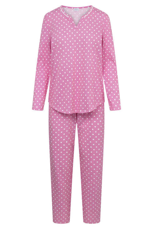 Rösch Pyjama „Tupfen“ mit Rundhalsausschnitt, langen Ärmeln (1/1) und langer Hose