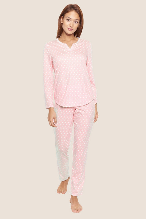 Rösch Pyjama „Tupfen“ mit Rundhalsausschnitt