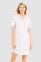 Rösch nightgown with lapel collar, full-length button placket and 1/2 sleeves