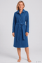 Rösch Damen Fleece-Morgenmantel mit Gürtel Deep Ocean