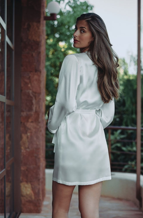 Marjolaine kurzen Morgenmantel „Tracy“ Naturel