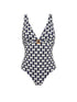 Simone Perele Badeanzug mit Perlmutt-Ring Sailing Print