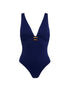 Simone Perele MAGNETIC Badeanzug mit Perlmutt-Ring Marineblau