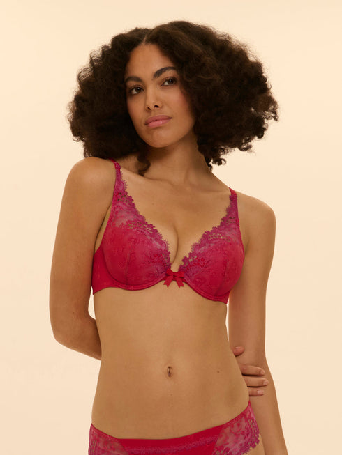 Simone Perele Der *Wish* Triangel-Push-up-BH Rainbow Red