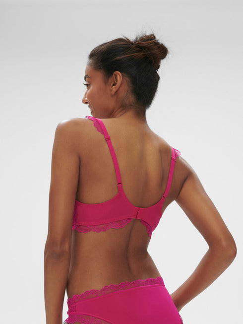 Simone Perele Canopee Spacer-BH mit tiefem Dekolleté – Rose Hibiscus