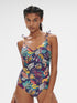 Simone Perele bügellosen Badeanzug Seaside Blue Print