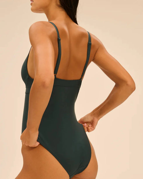 Einteiliger Badeanzug mit Bügeln Khaki MIRACLE SIMONE PÉRÈLE