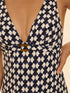 Simone Perele Badeanzug mit Perlmutt-Ring Sailing Print