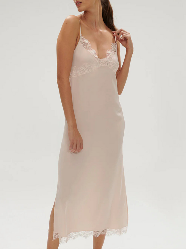 Nighty Lang Sakura Pink SATIN SECRETS SIMONE PÉRÈLE