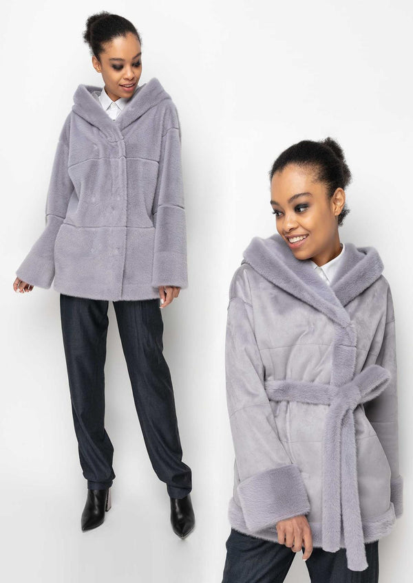 Wendbarer Eco-Kunstpelzmantel