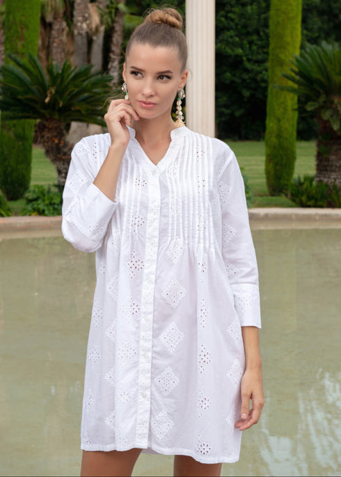 Tunic dress white 23F-808 C FRESH COTTON
