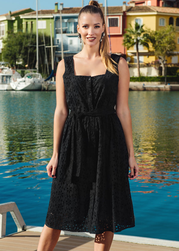 Kleid Schwarz 23F-817/2 C FRESH COTTON