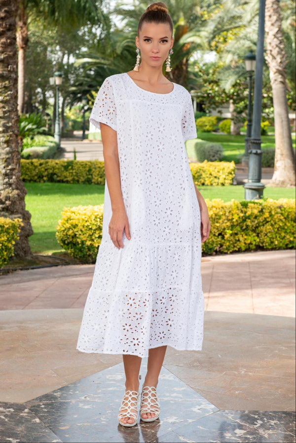 Kleid Weiß 23F-831 C FRESH COTTON