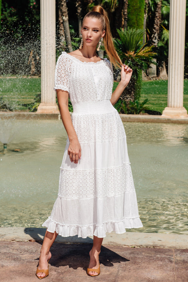 Kleid Weiß 23F-840 C FRESH COTTON