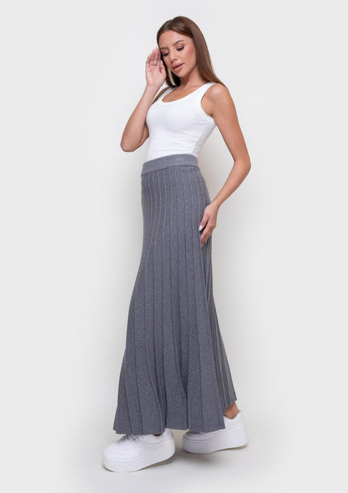 Samange Maxi-Strickrock mit Strukturstreifen