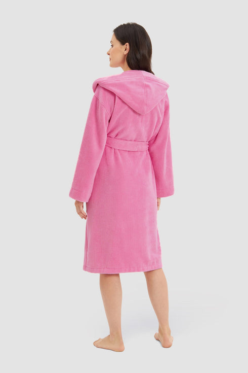 Féraud Damen Spa-Morgenmantel mit Kapuze Paradise Pink