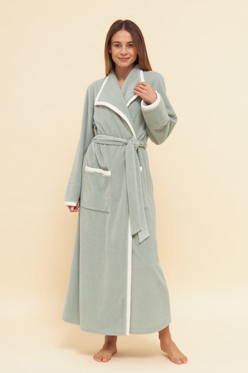 Féraud – Wickel-Bademantel mit Taschen MILKY GREEN