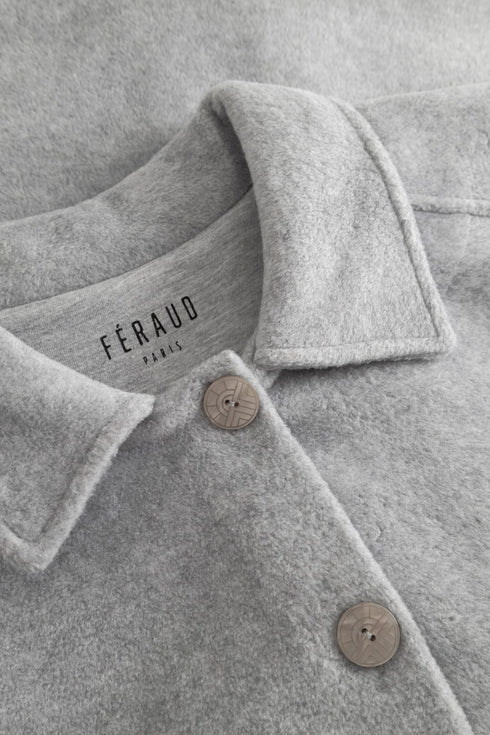 Féraud Damen Fleece-Pyjama mit Knopfleiste Heather Grey