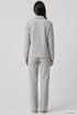 Féraud Damen Fleece-Pyjama mit Knopfleiste Heather Grey