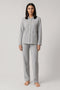 Féraud Damen Fleece-Pyjama mit Knopfleiste Heather Grey