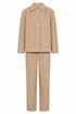 Féraud Damen Fleece-Pyjama mit Knopfleiste Heather Nature