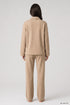 Féraud Damen Fleece-Pyjama mit Knopfleiste Heather Nature