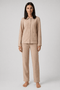 Féraud Damen Fleece-Pyjama mit Knopfleiste Heather Nature