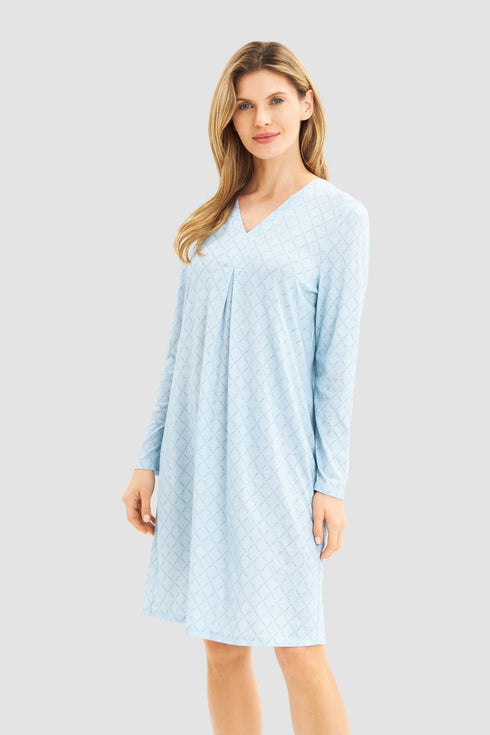 Féraud – V-neck nightgown "Logo Diamond", long-sleeved