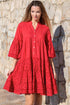Tunic dress red 5065 F FRESH COTTON