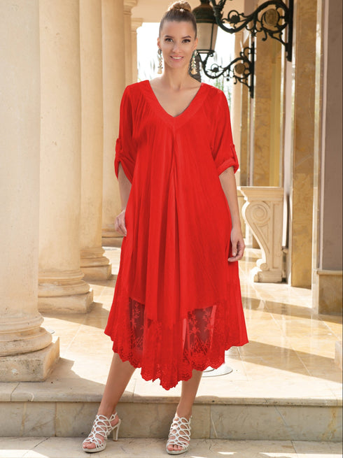 Tunikakleid Rot 5070 F FRESH COTTON