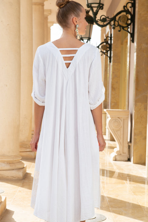 Tunic dress white 5070 F FRESH COTTON