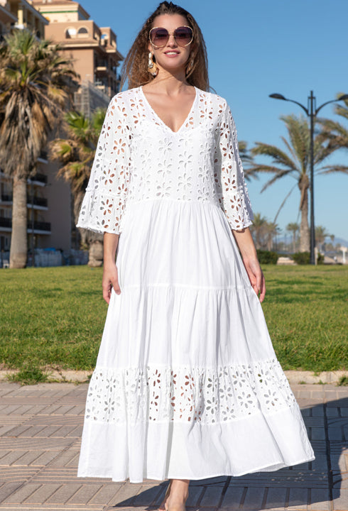 Maxikleid Weiß 5081 F FRESH COTTON