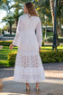 Maxi dress white 5083 F FRESH COTTON