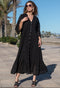 Maxi dress black 5085 F FRESH COTTON