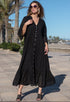 Maxi dress black 5085 F FRESH COTTON
