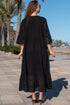 Maxi dress black 5085 F FRESH COTTON