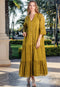 Maxi dress mustard yellow 5085 F FRESH COTTON
