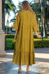 Maxi dress mustard yellow 5085 F FRESH COTTON