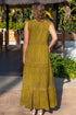 Maxi dress mustard yellow 5087 F FRESH COTTON