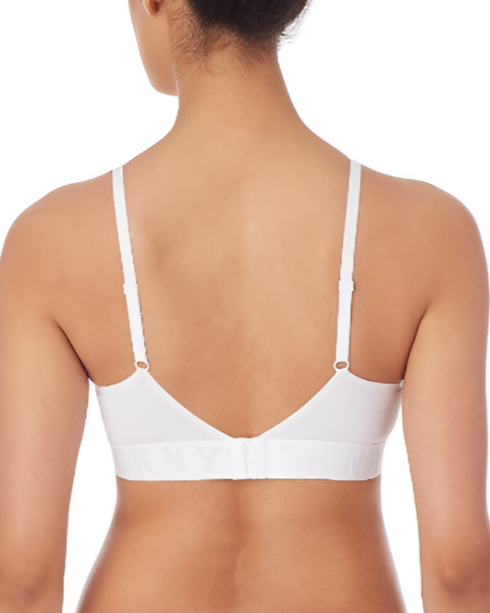 Ribbed Bralette Poplin White SEAMLESS LITEWEAR DKNY INTIMATES