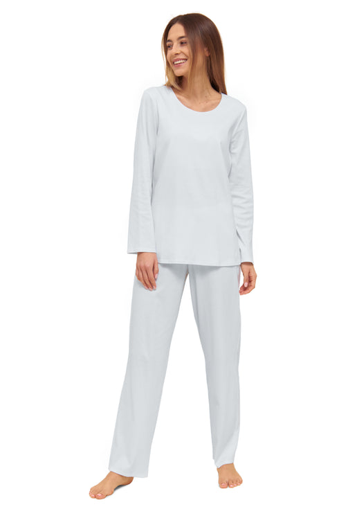 Féraud Damen-Pyjama aus Interlock-Baumwolle Blau