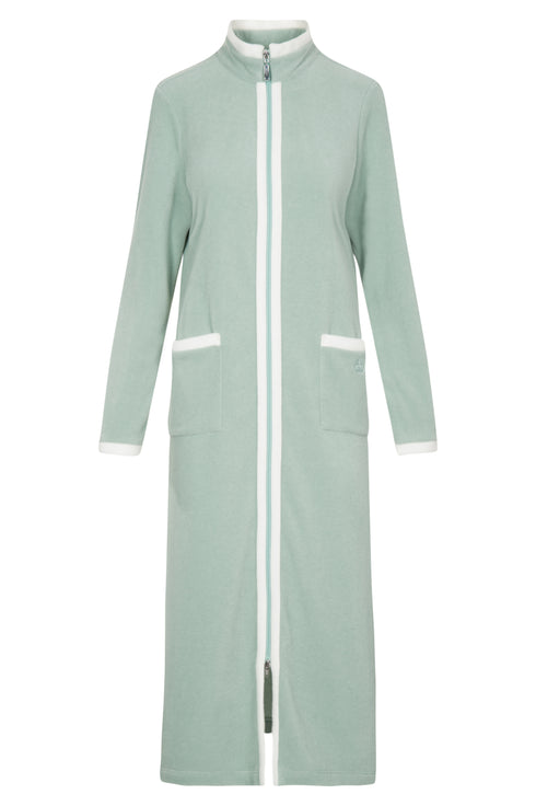Féraud Fleece-Morgenmantel mit Reißverschluss Milky Green