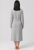 Féraud Damen Morgenmantel Bindegürtel Taschen Heather Grey