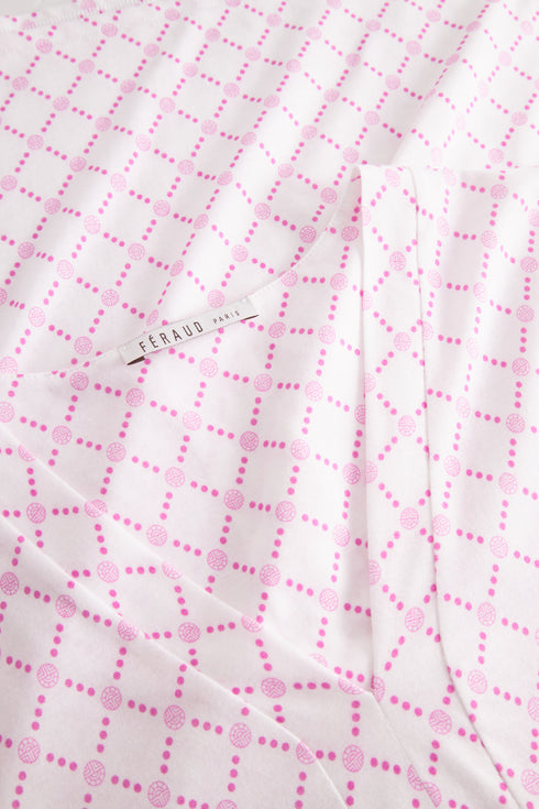 Féraud Damen-Pyjama – Logo, V-Ausschnitt, Halbarm